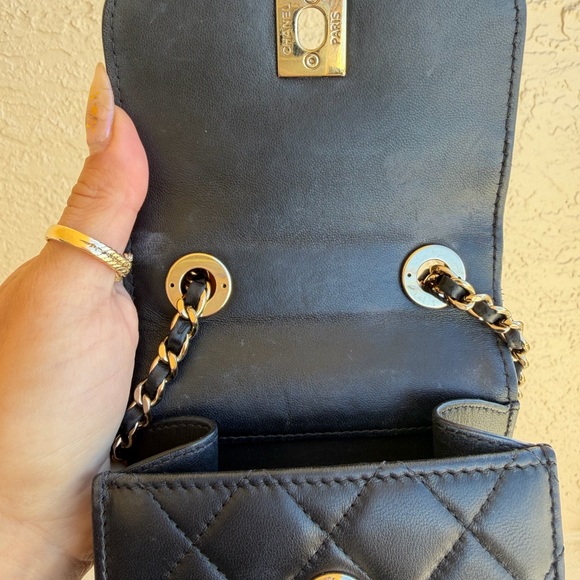 CHANEL Black Lambskin Mini Trendy CC Bag Gold Hardware - Picture 7 of 9